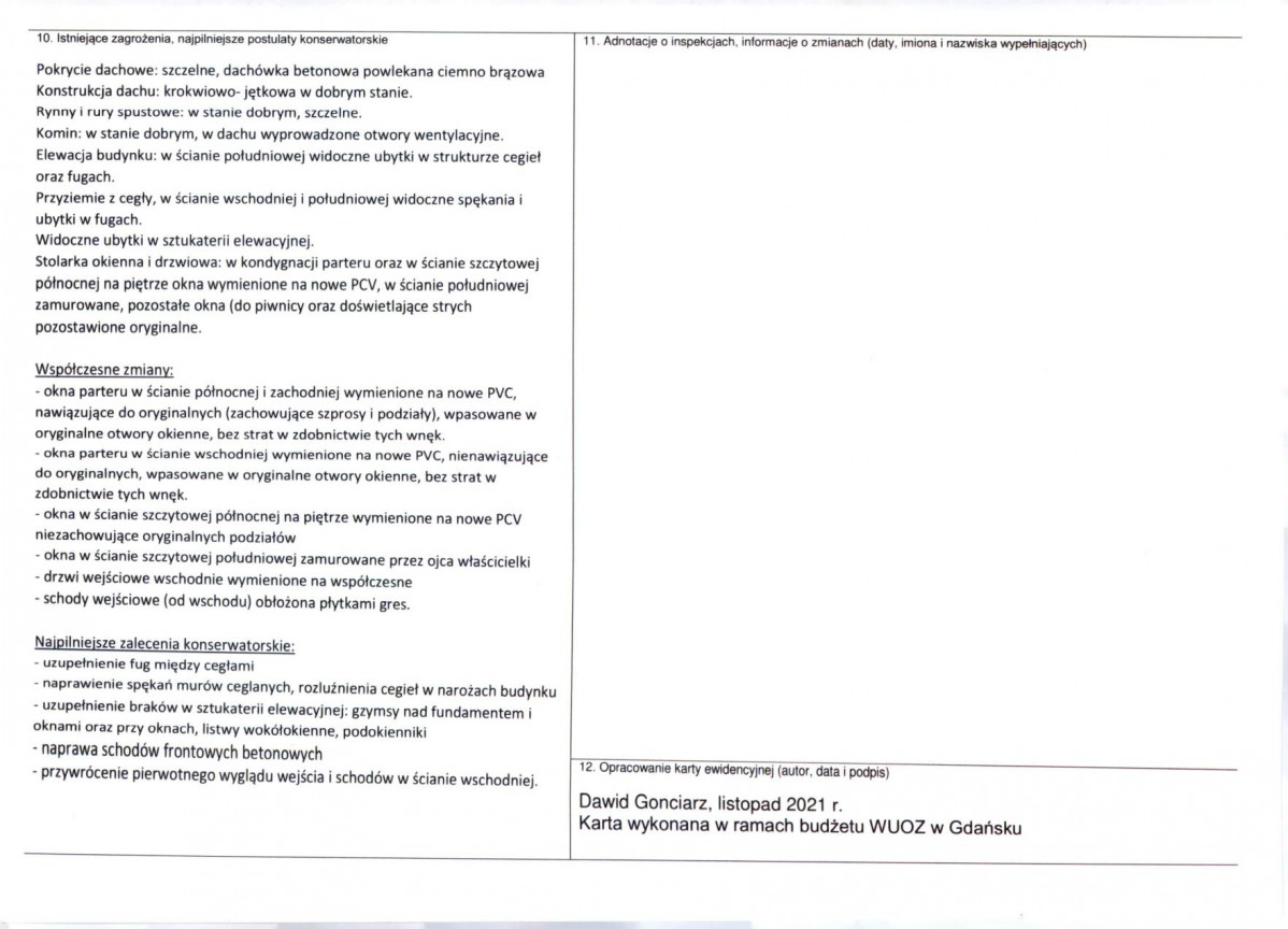 Karta obiektu niewpisanego do rejestru, skan nr 2