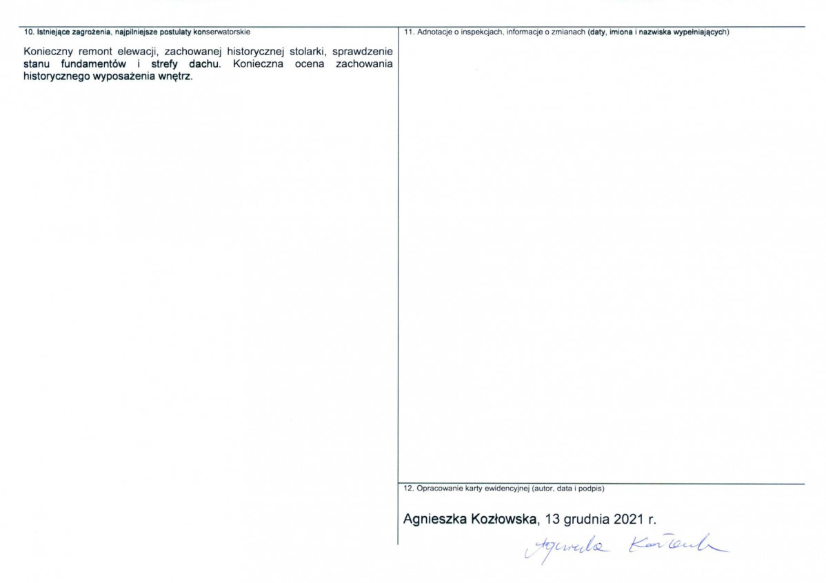 Karta obiektu niewpisanego do rejestru, skan nr 2