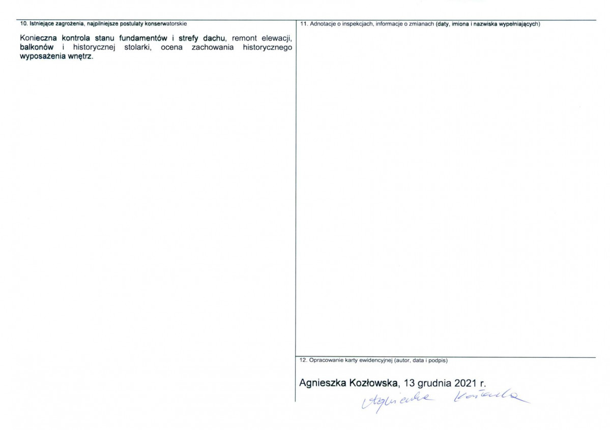 Karta obiektu niewpisanego do rejestru, skan nr 2