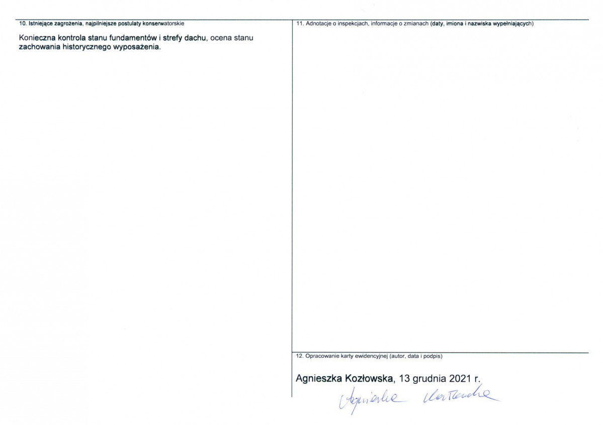 Karta obiektu niewpisanego do rejestru, skan nr 2