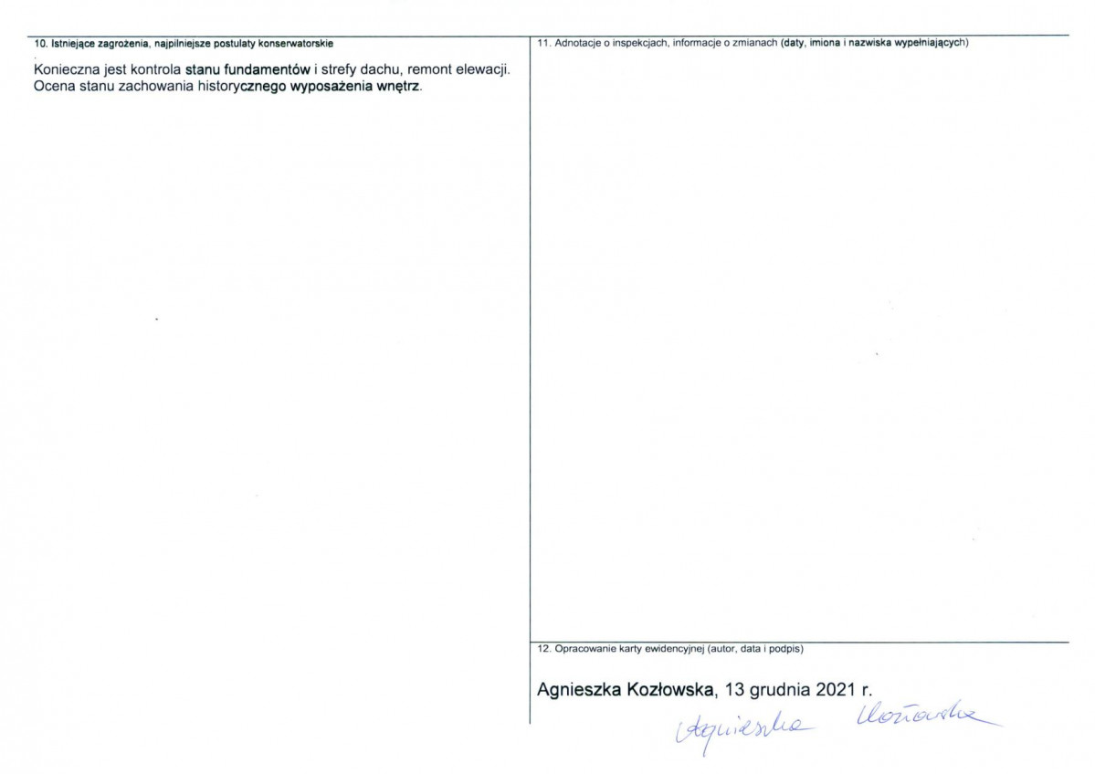 Karta obiektu niewpisanego do rejestru, skan nr 2