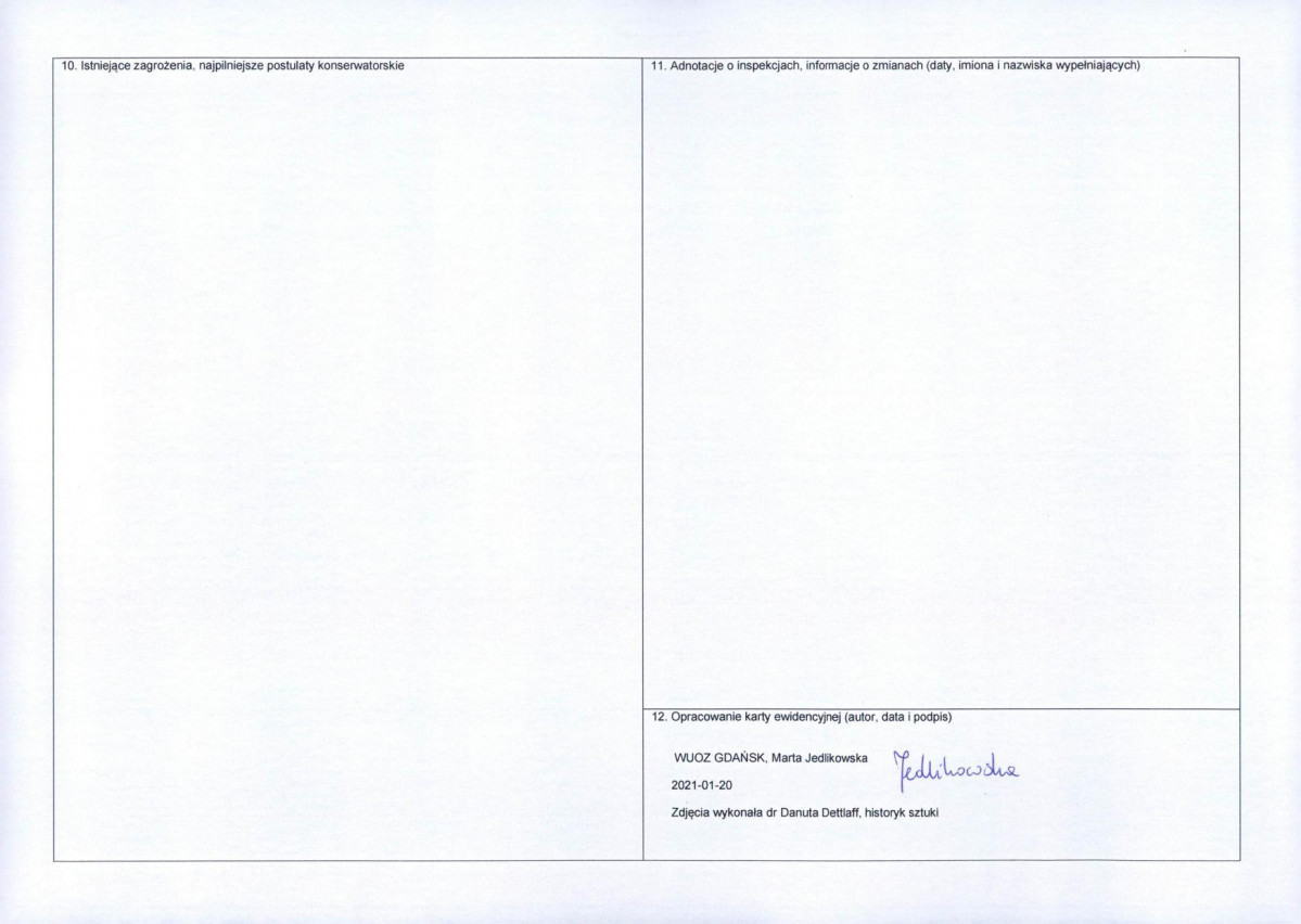 Karta obiektu niewpisanego do rejestru, skan nr 2