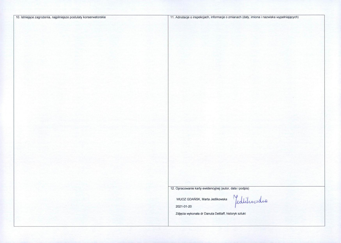 Karta obiektu niewpisanego do rejestru, skan nr 2
