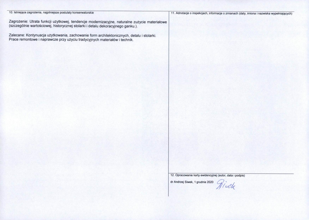 Karta obiektu niewpisanego do rejestru, skan nr 2