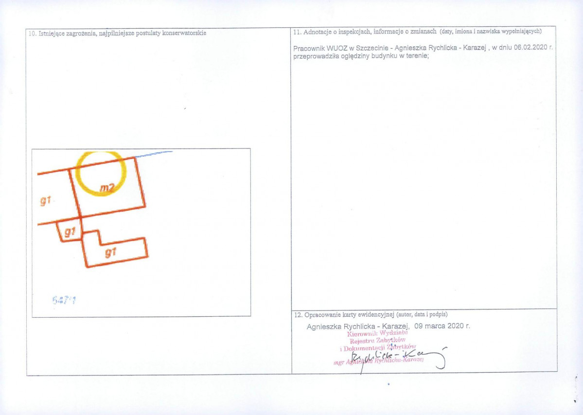 Karta obiektu niewpisanego do rejestru, skan nr 2