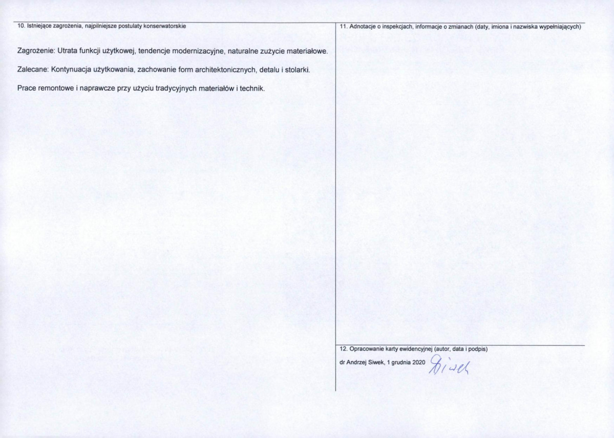 Karta obiektu niewpisanego do rejestru, skan nr 2