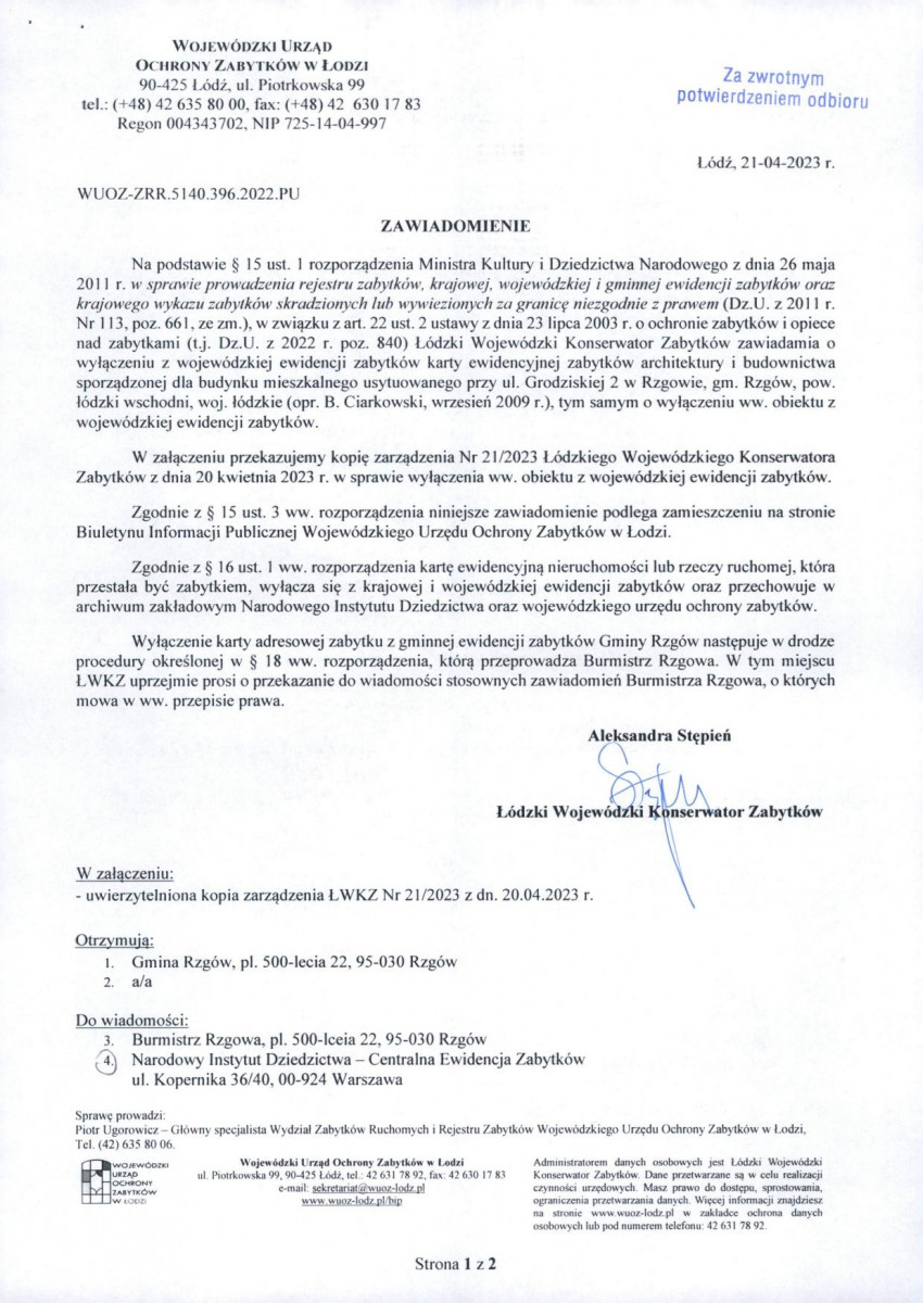 wyl - Wyłączenie z ewidencji, skan nr 1