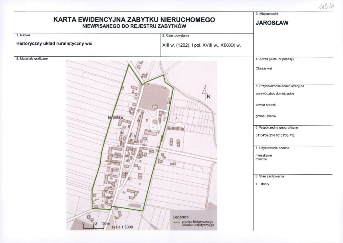 Karta obiektu niewpisanego do rejestru, skan nr 1