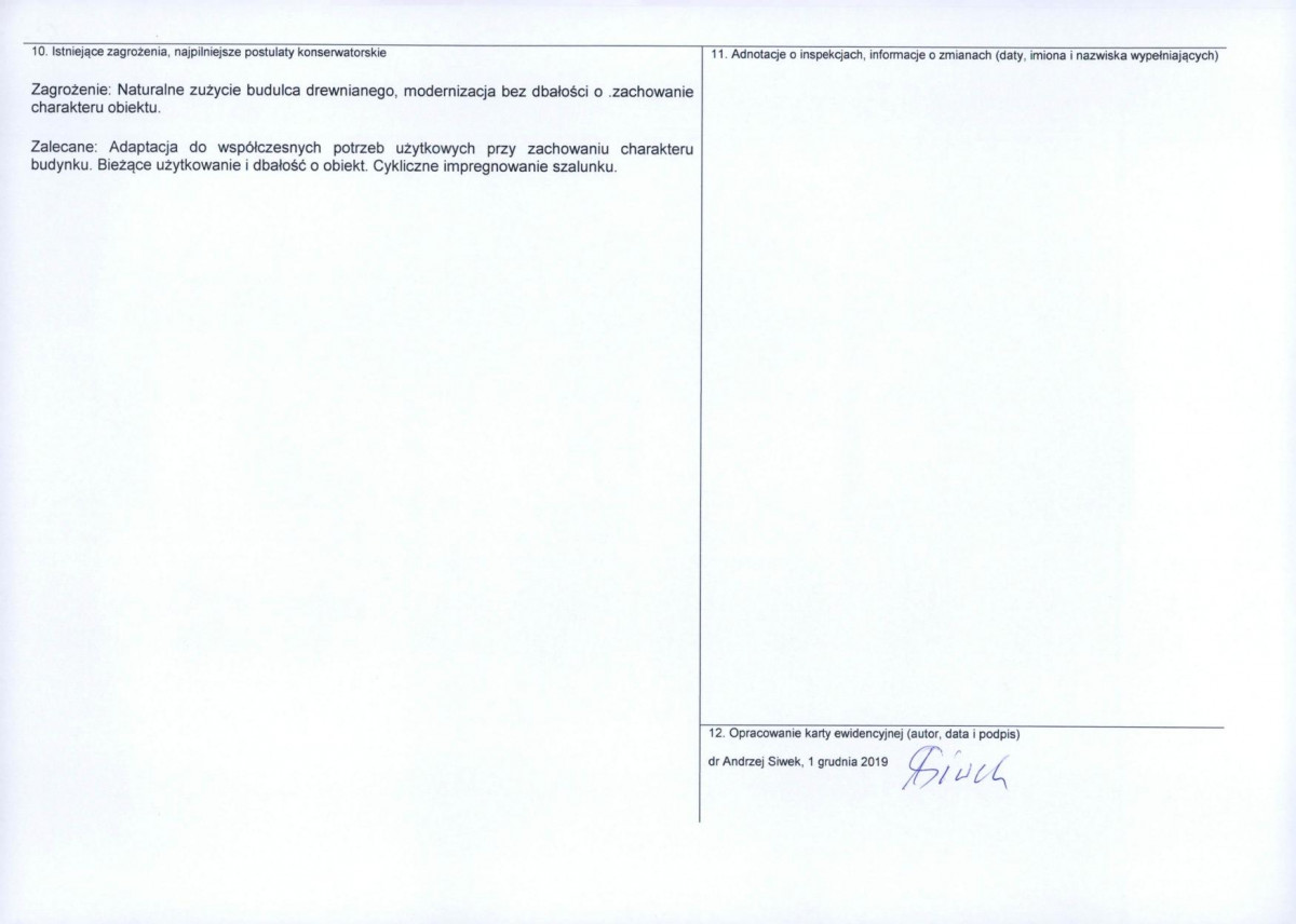 Karta obiektu niewpisanego do rejestru, skan nr 2