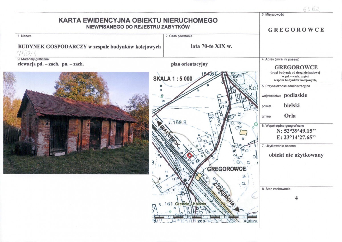 KEZN - Karta obiektu niewpisanego do rejestru, skan nr 1