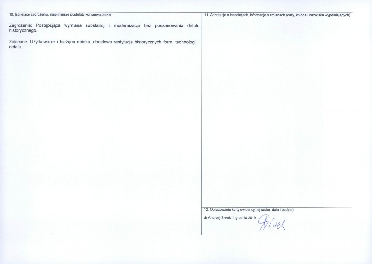 Karta obiektu niewpisanego do rejestru, skan nr 2