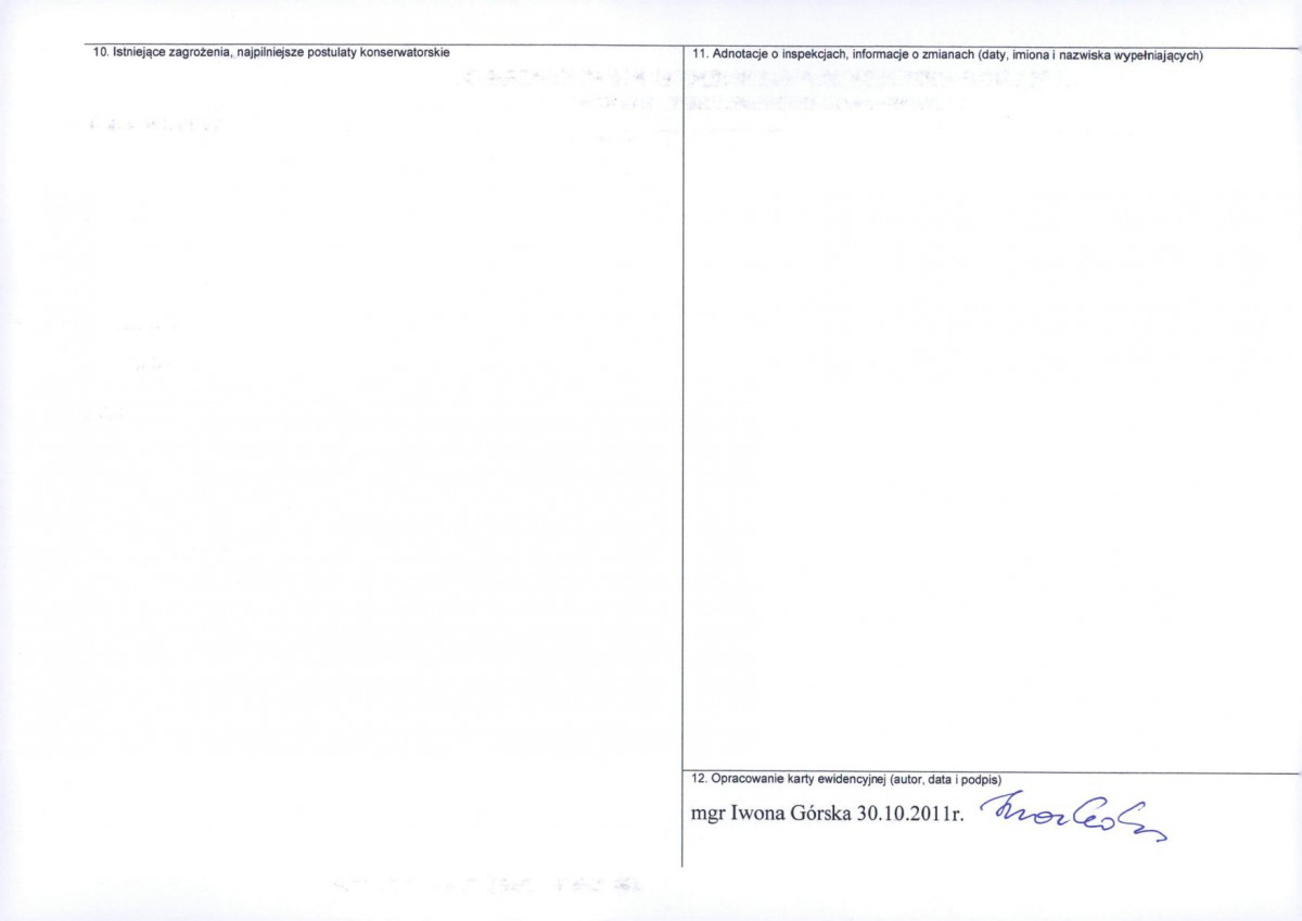 Karta obiektu niewpisanego do rejestru, skan nr 2