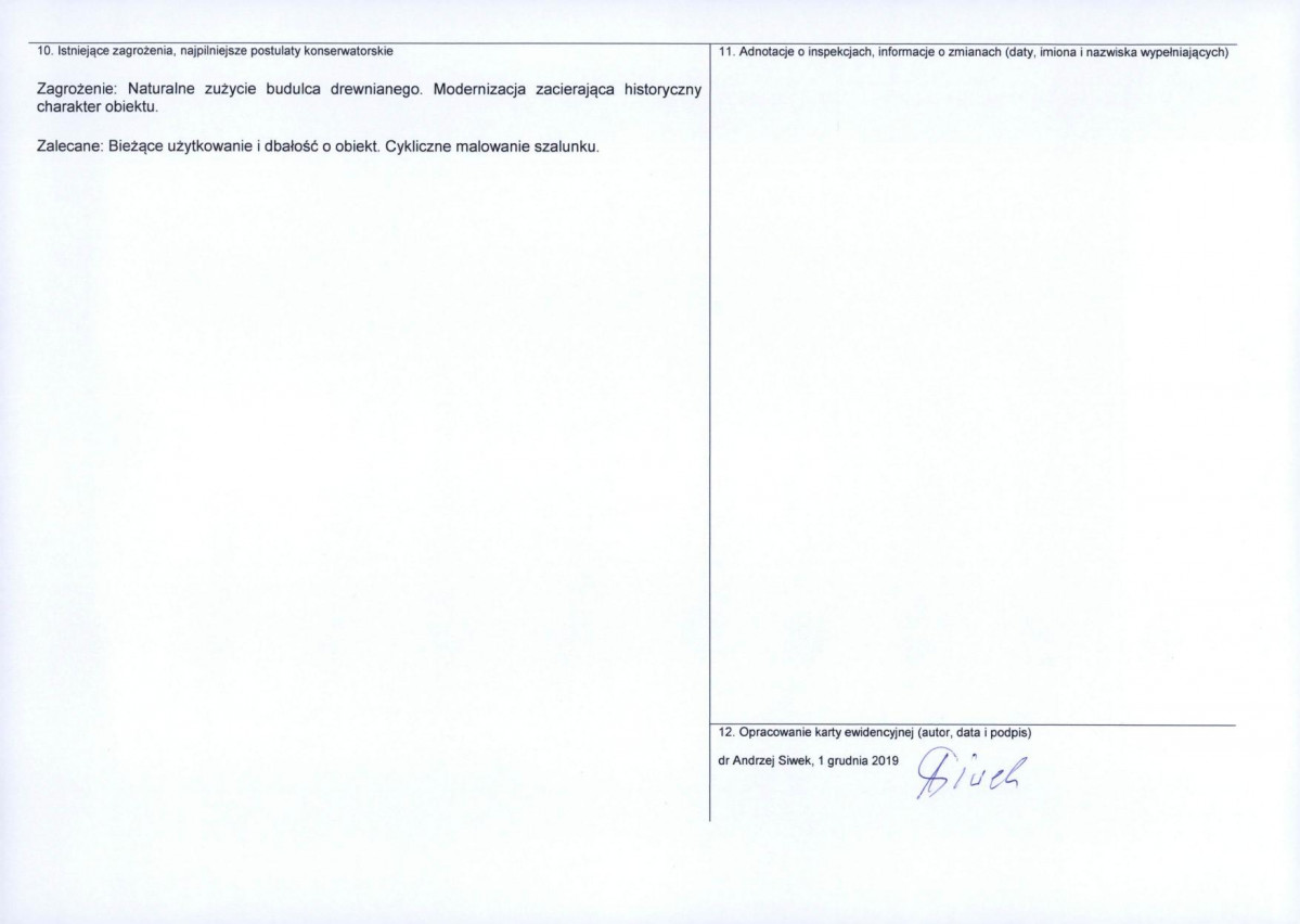 Karta obiektu niewpisanego do rejestru, skan nr 2