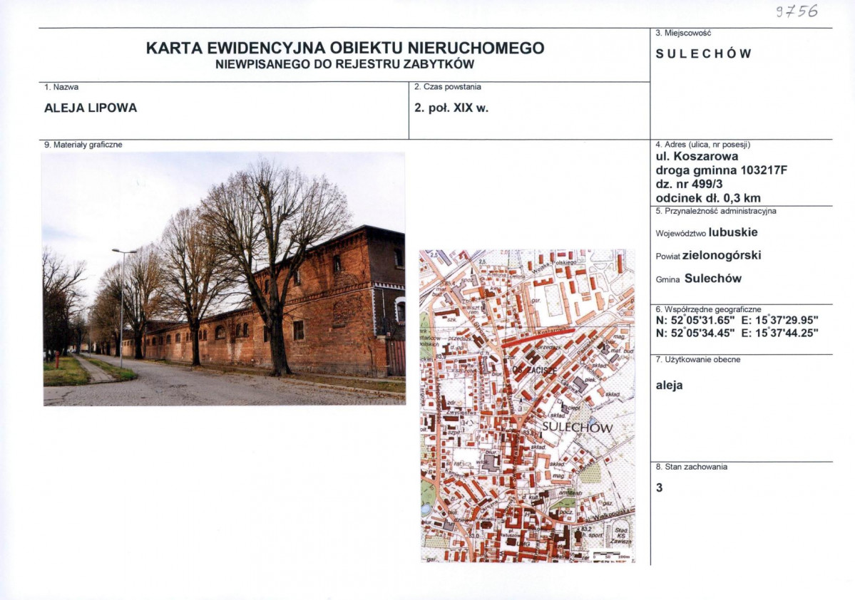 Karta obiektu niewpisanego do rejestru, skan nr 1