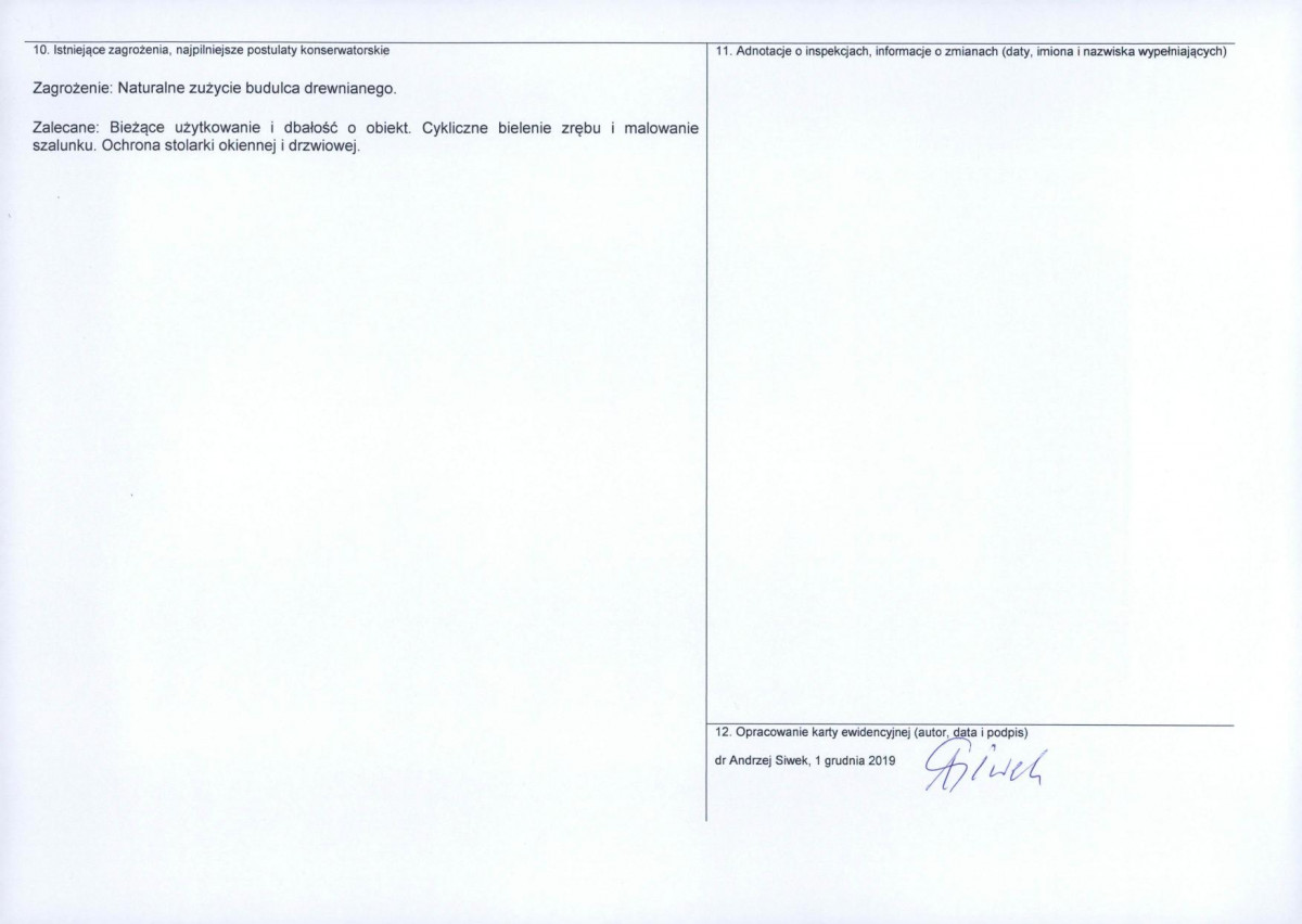 Karta obiektu niewpisanego do rejestru, skan nr 2