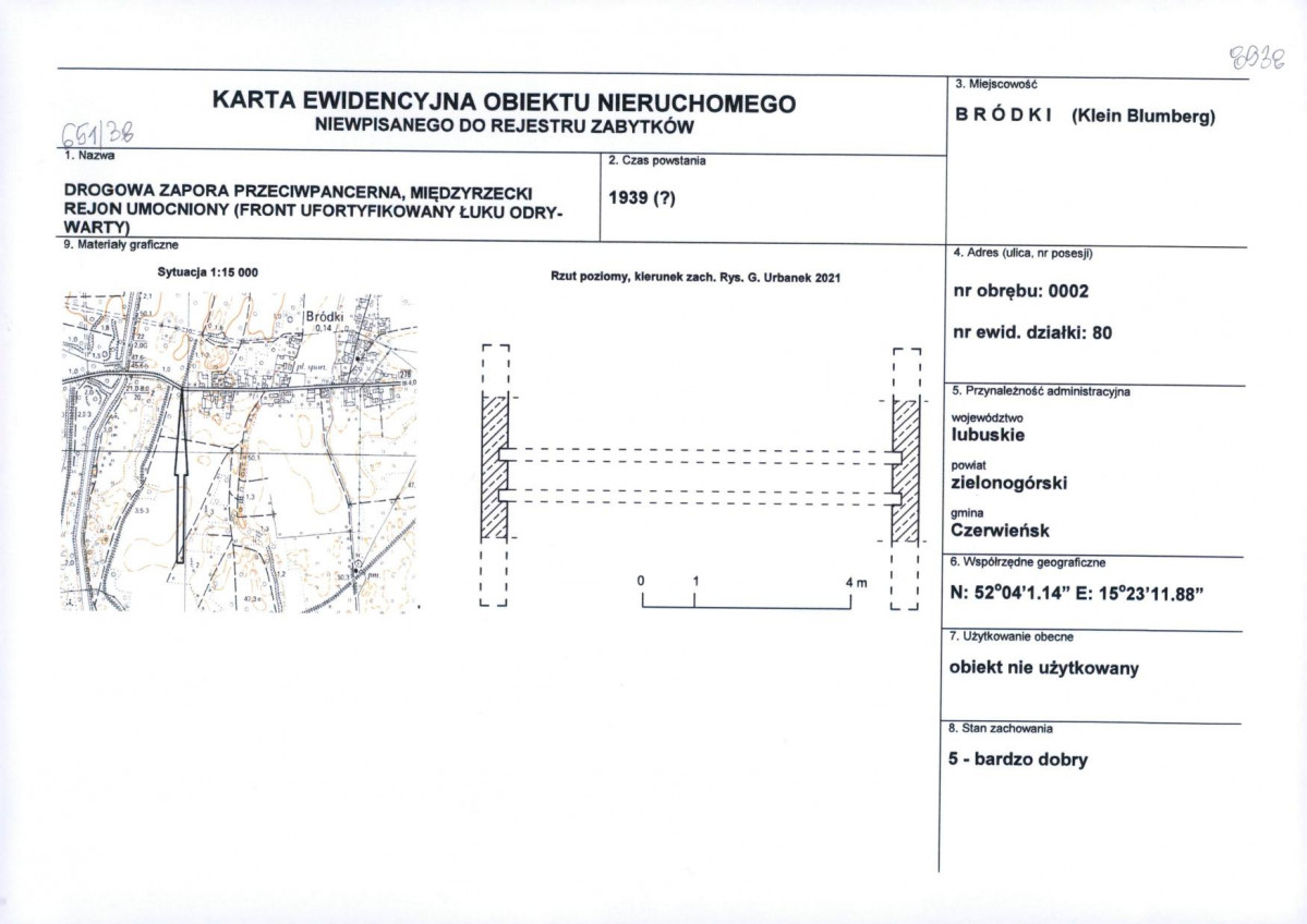 Karta obiektu niewpisanego do rejestru, skan nr 1