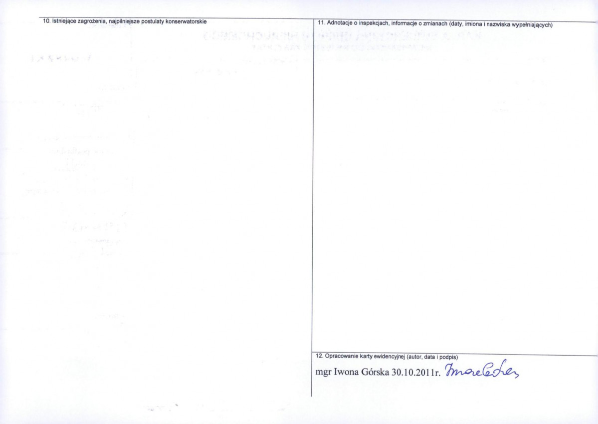 Karta obiektu niewpisanego do rejestru, skan nr 2