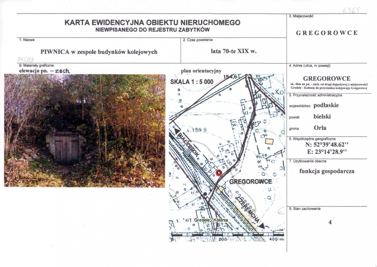 KEZN - Karta obiektu niewpisanego do rejestru, skan nr 1