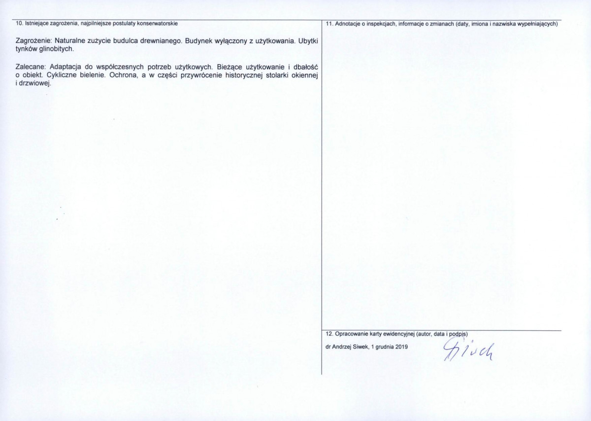 Karta obiektu niewpisanego do rejestru, skan nr 2