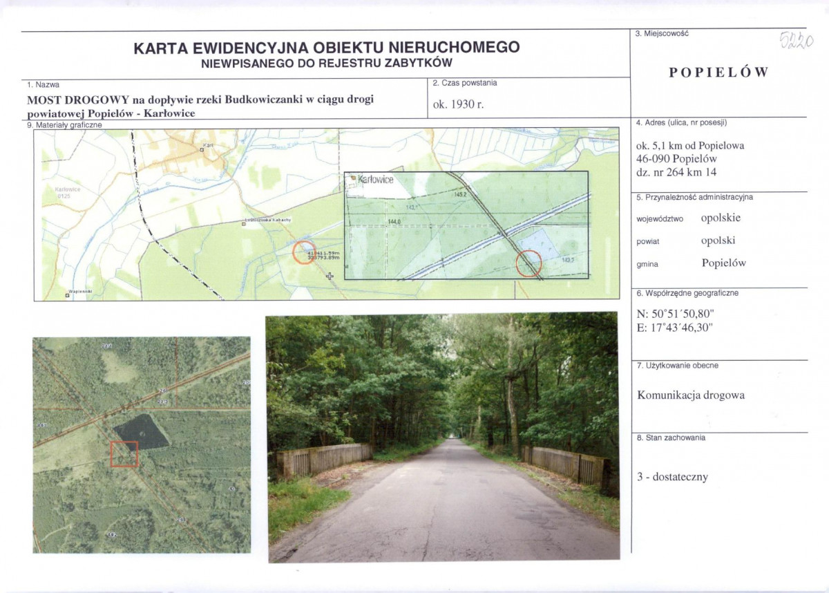 Karta obiektu niewpisanego do rejestru, skan nr 1