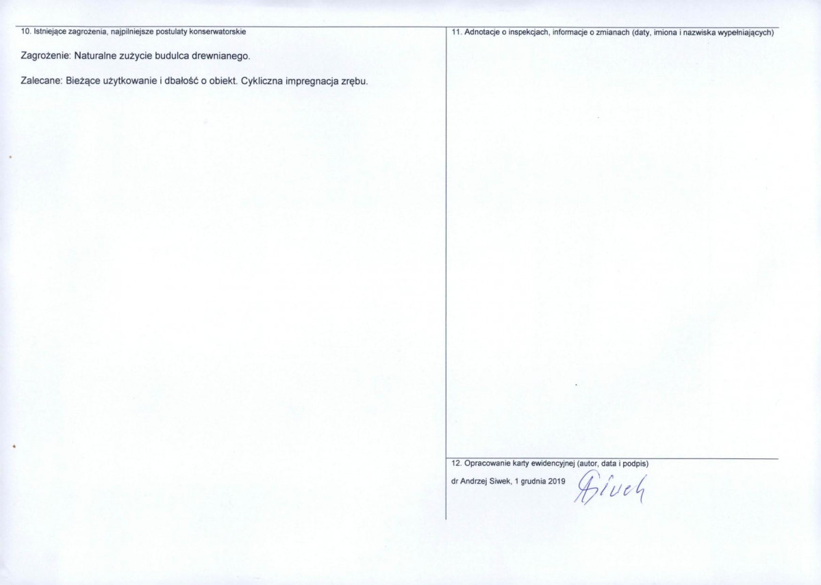 Karta obiektu niewpisanego do rejestru, skan nr 2
