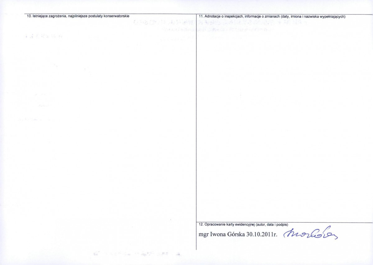 Karta obiektu niewpisanego do rejestru, skan nr 2