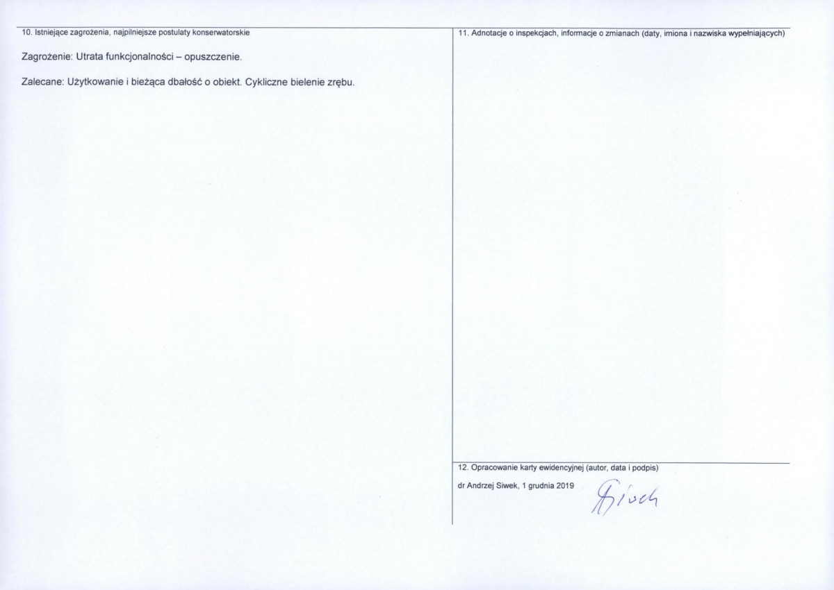 Karta obiektu niewpisanego do rejestru, skan nr 2