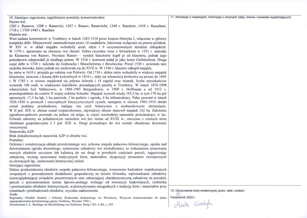 Karta obiektu niewpisanego do rejestru, skan nr 2