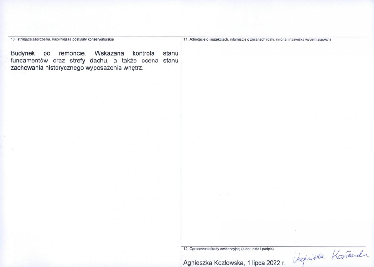 KEZN - Karta obiektu niewpisanego do rejestru, skan nr 2