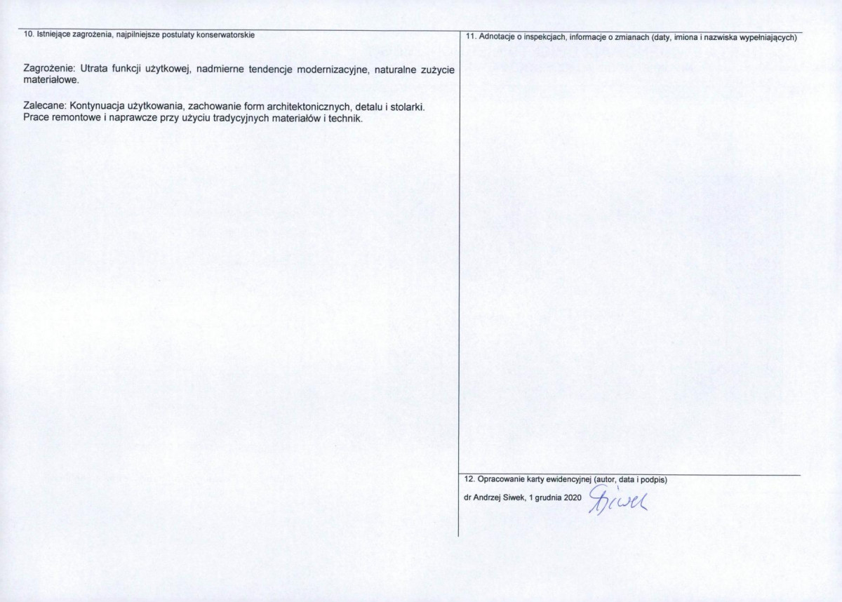 Karta obiektu niewpisanego do rejestru, skan nr 2