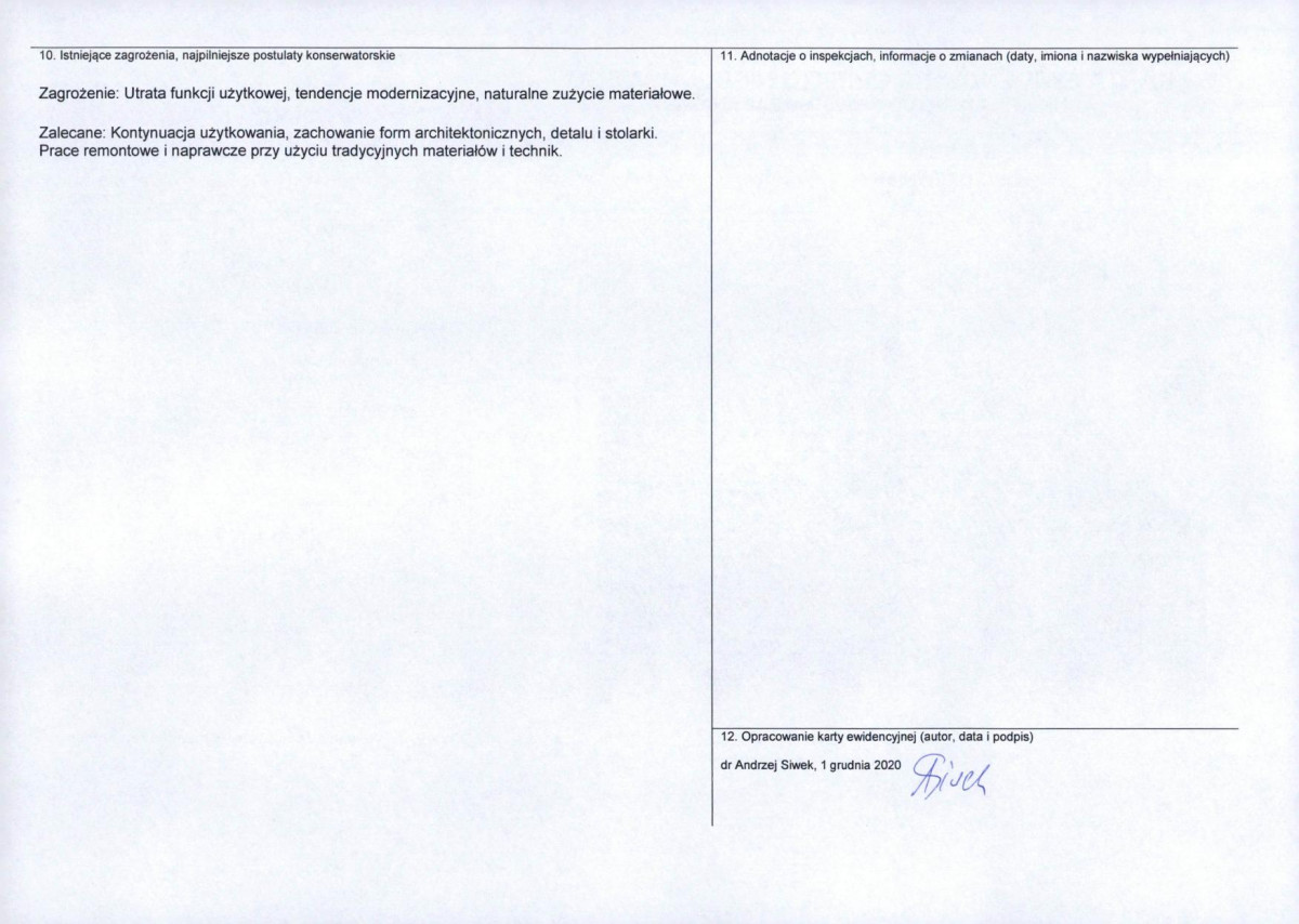 Karta obiektu niewpisanego do rejestru, skan nr 2