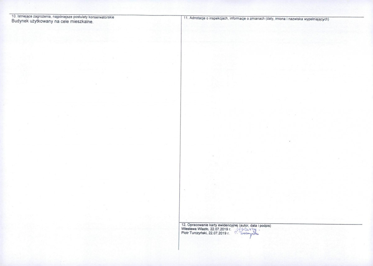 Karta obiektu niewpisanego do rejestru, skan nr 2