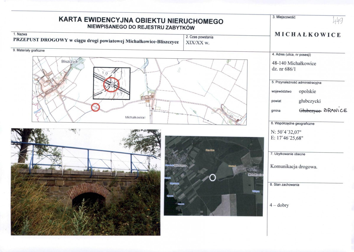 Karta obiektu niewpisanego do rejestru, skan nr 1