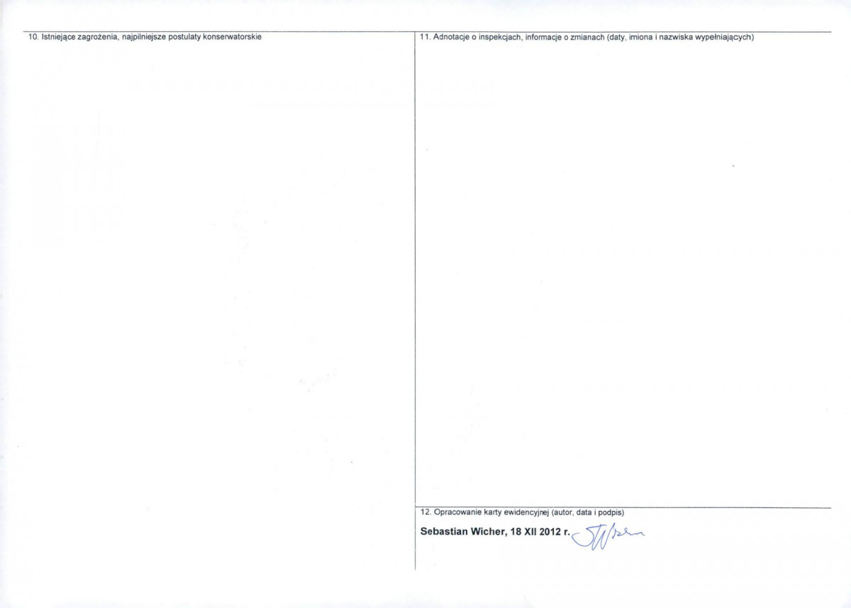 Karta obiektu niewpisanego do rejestru, skan nr 2