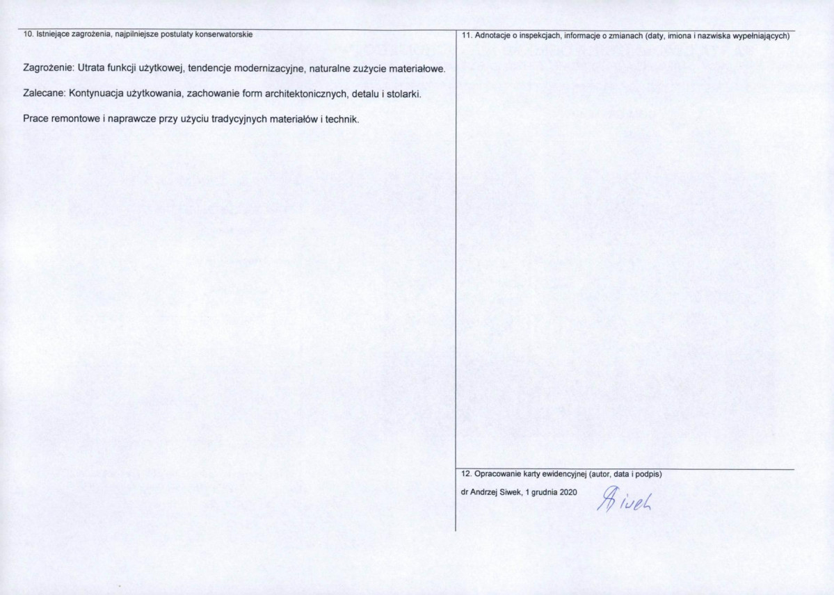 Karta obiektu niewpisanego do rejestru, skan nr 2
