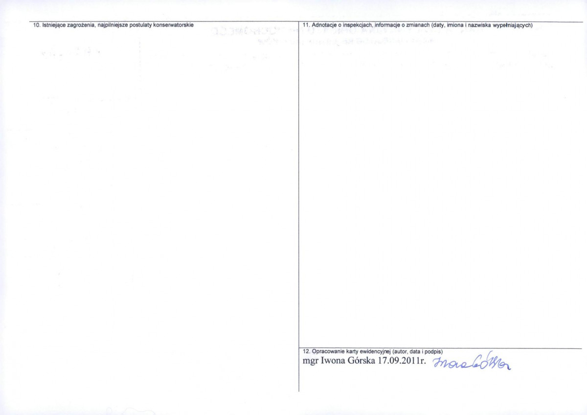 Karta obiektu niewpisanego do rejestru, skan nr 2