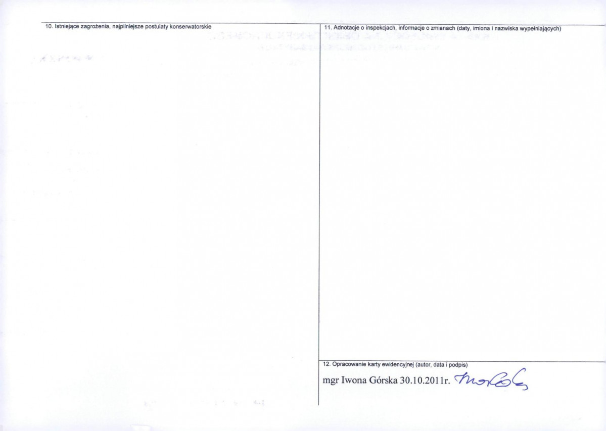 Karta obiektu niewpisanego do rejestru, skan nr 2