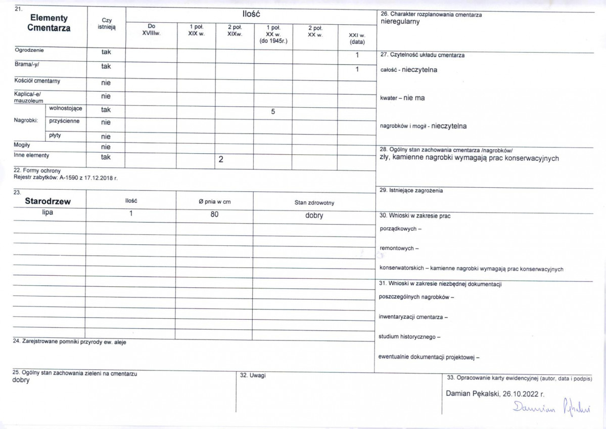 Karta cmentarza, skan nr 3