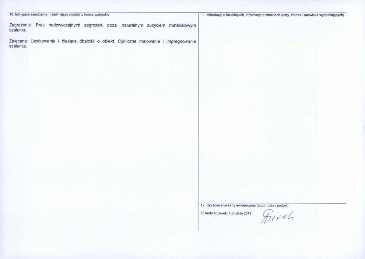 Karta obiektu niewpisanego do rejestru, skan nr 2