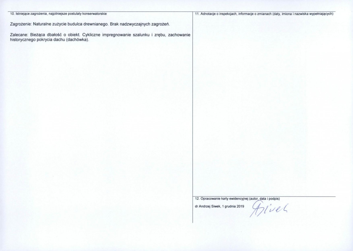 Karta obiektu niewpisanego do rejestru, skan nr 2