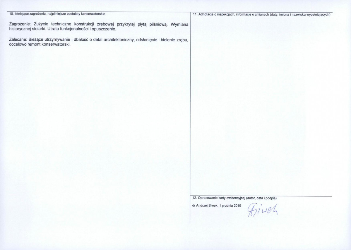 Karta obiektu niewpisanego do rejestru, skan nr 2