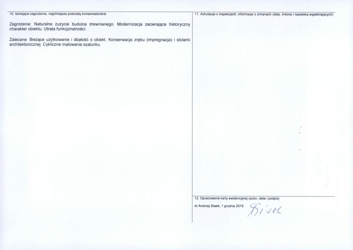 Karta obiektu niewpisanego do rejestru, skan nr 2