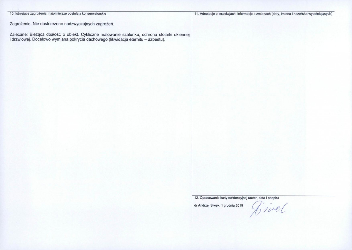 Karta obiektu niewpisanego do rejestru, skan nr 2