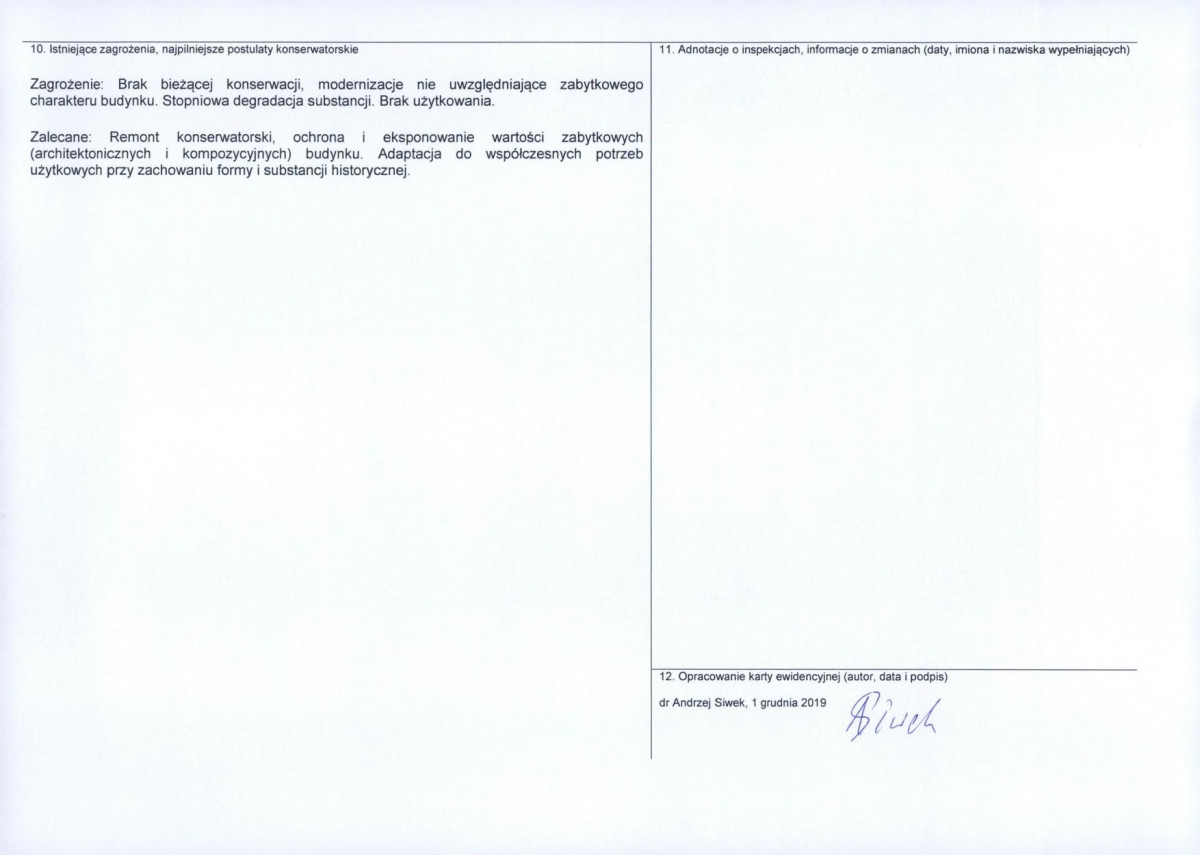 Karta obiektu niewpisanego do rejestru, skan nr 2