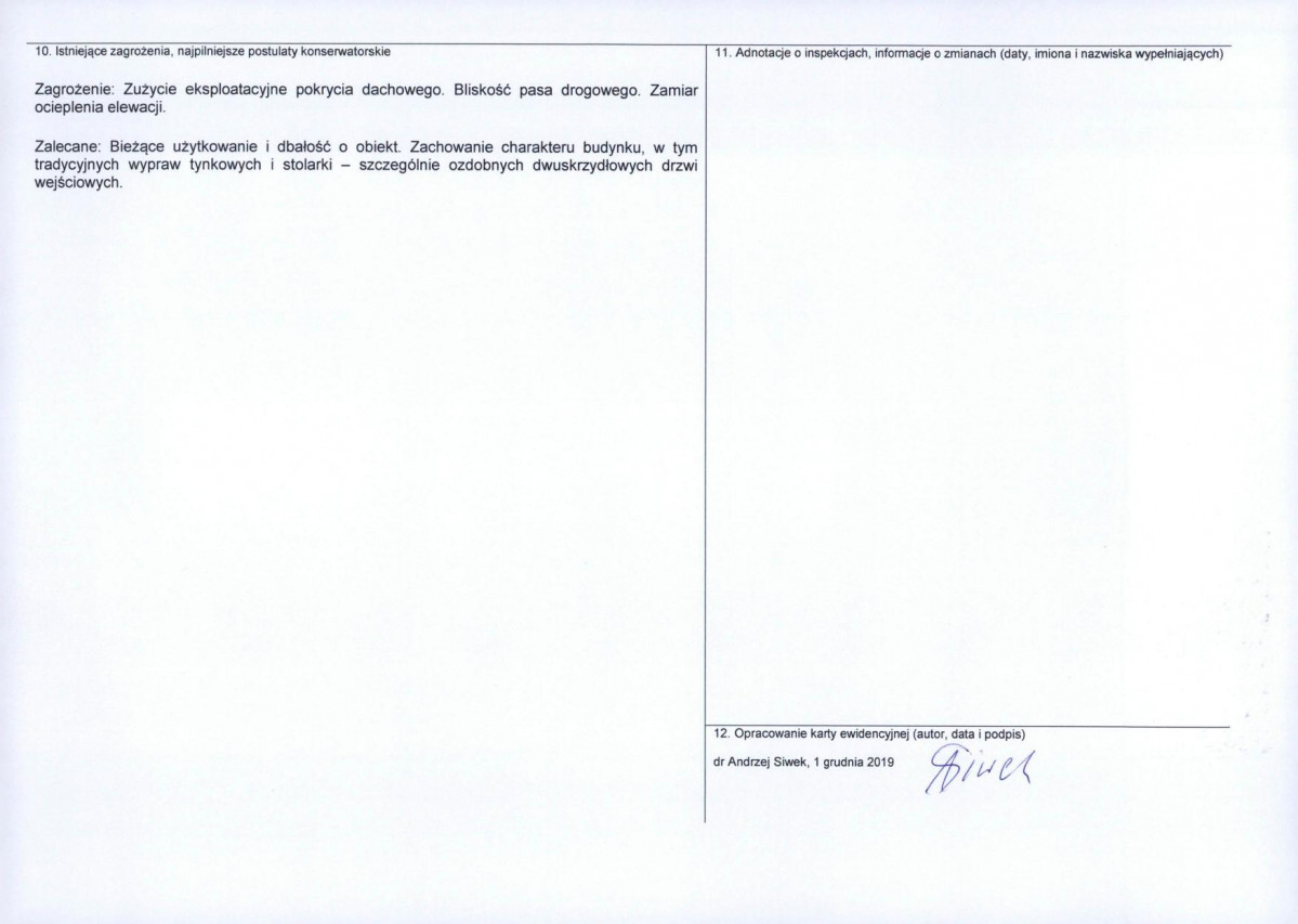 Karta obiektu niewpisanego do rejestru, skan nr 2