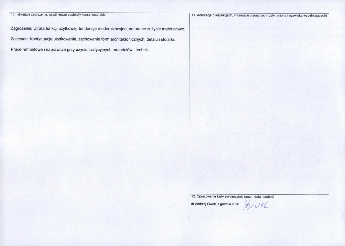 Karta obiektu niewpisanego do rejestru, skan nr 2