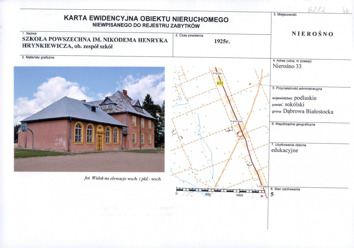 KEZN - Karta obiektu niewpisanego do rejestru, skan nr 1