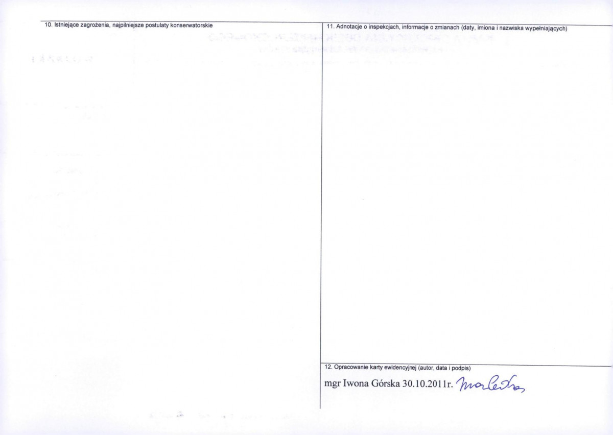 Karta obiektu niewpisanego do rejestru, skan nr 2