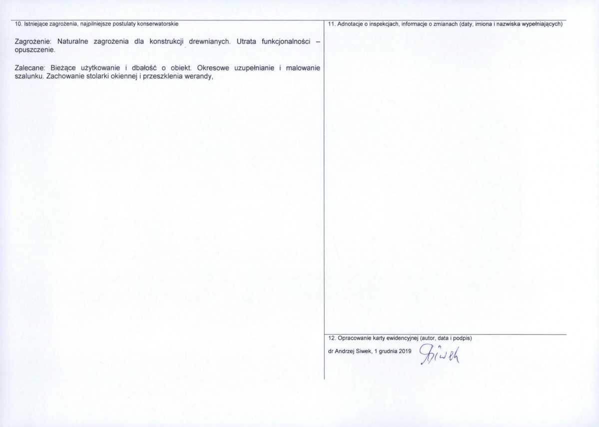 Karta obiektu niewpisanego do rejestru, skan nr 2