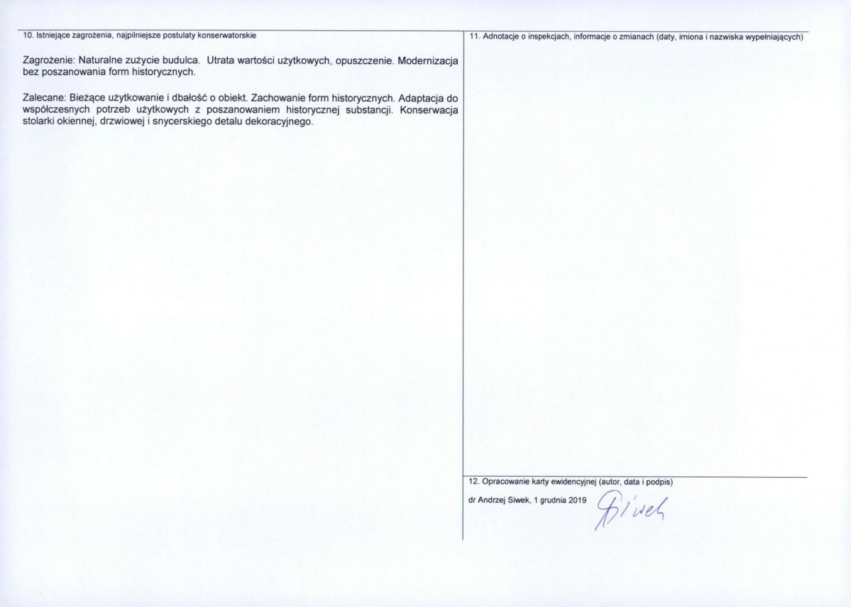 Karta obiektu niewpisanego do rejestru, skan nr 2